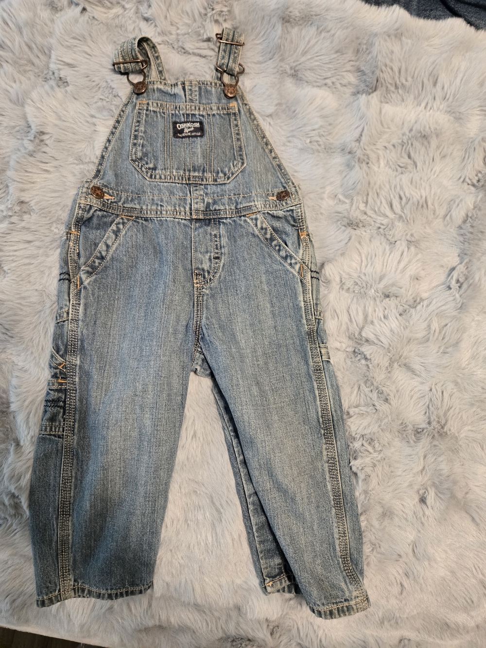 OshKosh B'gosh Classic Carpenter Blue Denim Overalls 24 Months